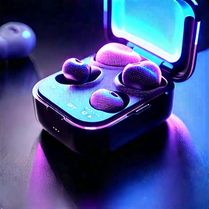 Wireless earbuds with glowing screen