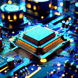 Close-up of electronic circuit
