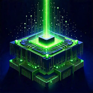 Quantum Computer With Data Streams With Green Light