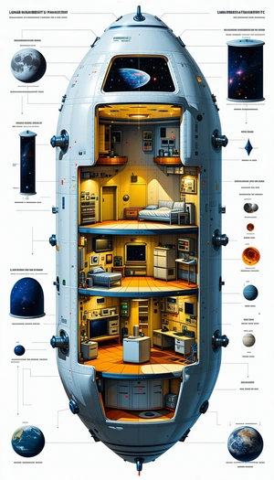 detailed illustration space station