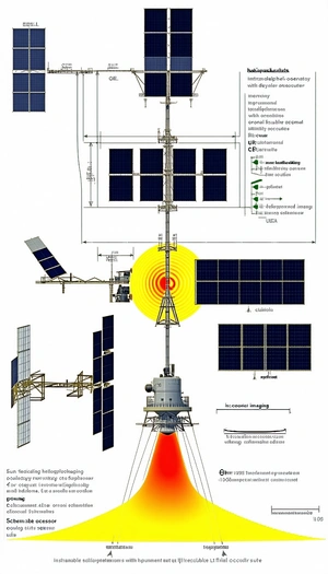 A Large Satellite Dish Is Shown In A Diagram, With A Large Red Circle In The Center