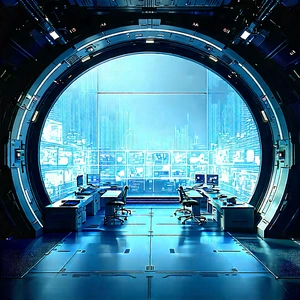 (futuristic:1.12) Research Laboratory With Image, There