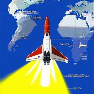 A Red And White Jet Is Shown In A Diagram, With The Jet's Engine And Its Various Components Labeled