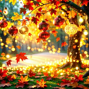 Lifestyle Professional Photography: Holiday Celebration During Autumn With Beautiful Tree