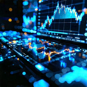 Financial Technology In (design:1.33) Studio With Computer Screen