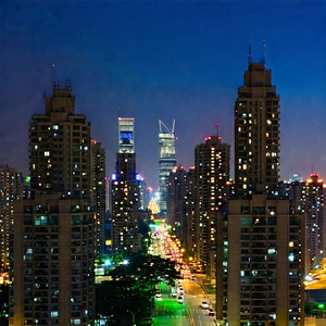 Urban Advertising Photography: Cityscape Of Urban Skyline During Night With Nighttime View