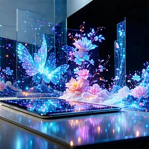 Tablet With Streaming Content With Table Laptop