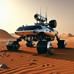 futuristic vehicle parked