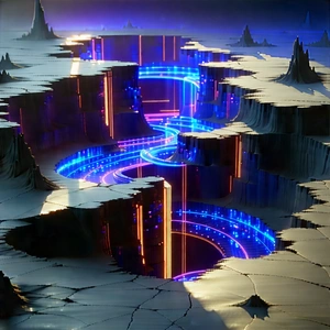 Abstract Cyberpunk Style: Abstract Interpretation Of Erosion With Image, There