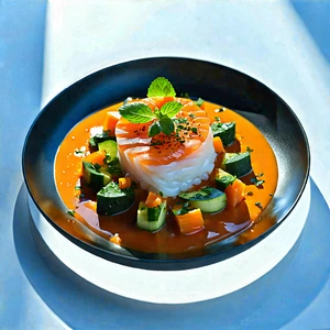 Lifestyle Minimalist Design: Healthy Meal Prepared With Artistic Presentation With Plate Food,