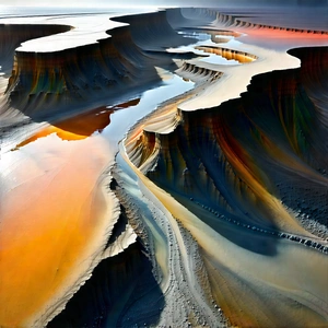Abstract Aerial Photography: Abstract Interpretation Of Erosion With Painting River