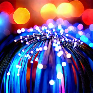 Close-up Of Fiber Optic Cables With Close-up Blue