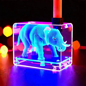 3d Printer With Neon Accents With Blue Elephant