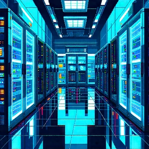 (futuristic:1.34) Server Room With Image, There