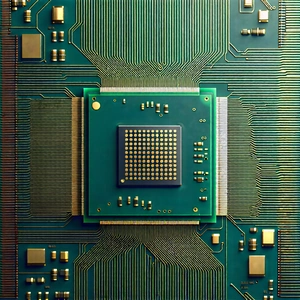 Tech Abstract Design: Close-up of microprocessor