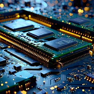 Close-up Of Memory Module With Close-up Computer