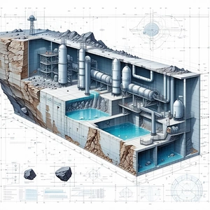 The Image Is A Detailed Drawing Of A Futuristic Underwater City