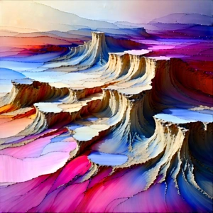 Abstract Encaustic Painting: Abstract interpretation of erosion