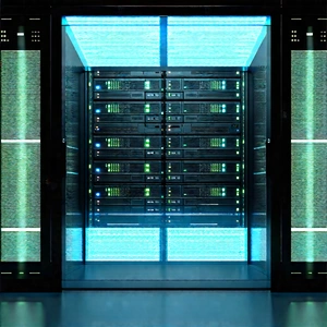 Server rack with holographic projection