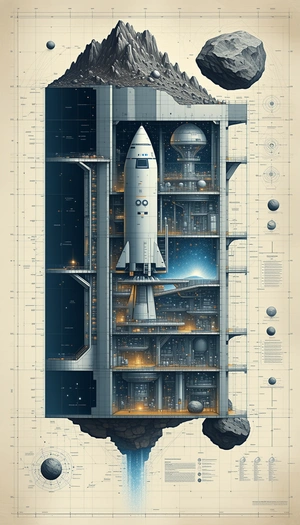 A Space Shuttle Is Docked Inside A Large Space Station