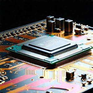 Close-up of microprocessor