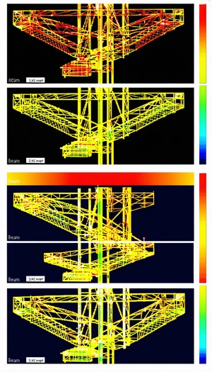 The Image Is A Three-dimensional Representation Of A Building, Likely A Crane Or A Large Structure