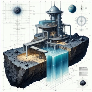 futuristic building depicted drawing