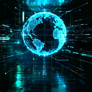 (digital:1.37) Transformation Visualization With Blue White