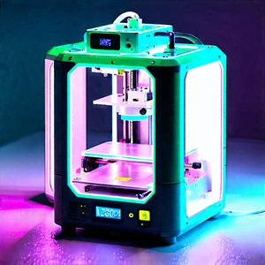 3d Printer With Neon Accents With Large, Colorful