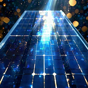 Solar panel with holographic projection