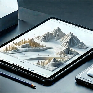 Tablet With (digital:1.48) Artwork With Large Tablet