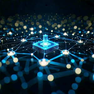 Blockchain Network Visualization With Blue White