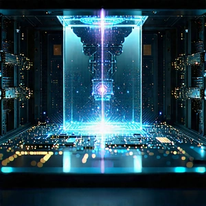Quantum computer with laser scanning