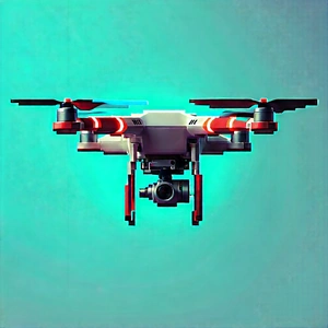 Drone With Data Visualization With White Drone