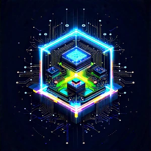 Quantum computer with neon accents