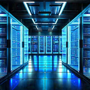 (futuristic:1.21) server room