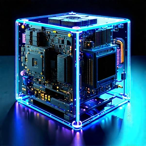 Quantum computer with neon accents