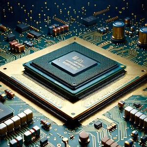Close-up of microprocessor