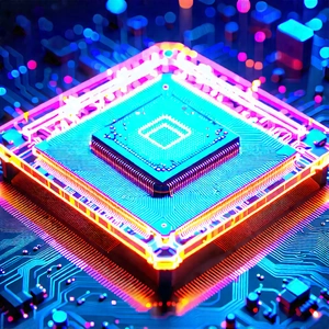 Microchip with neon accents