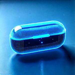 Wireless Earbuds With Glowing Screen With Blue, Glowing