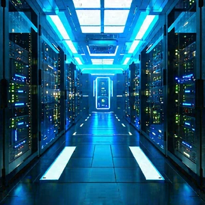 (futuristic:1.15) server room