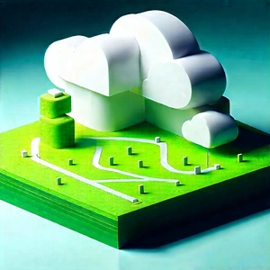 Cloud Computing Visualization With Green White