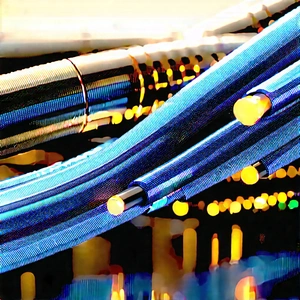 Close-up of fiber optic cables