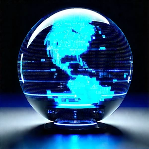 Financial Technology In (design:1.15) Studio With Blue Globe