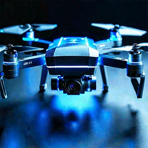 Drone With Glowing Screen With Black Drone