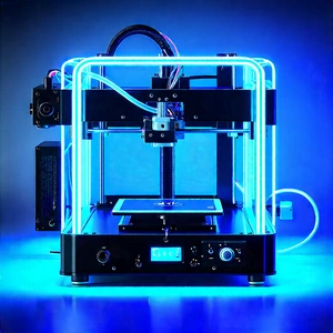3d Printer With Neon Accents With Printer Shown