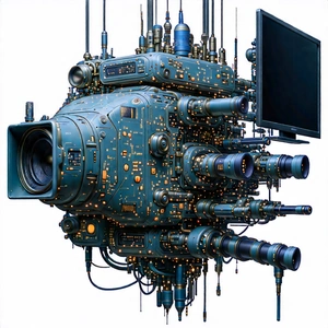 Innovative Communication Tool (design:1.26) With Futuristic, Blue,