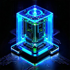 Quantum computer with neon accents