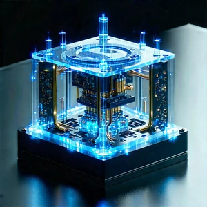 Quantum computer with laser scanning