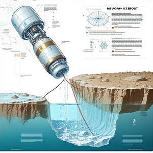 A Large Iceberg Is Shown In A Poster, With A Large Pipe Coming Out Of It